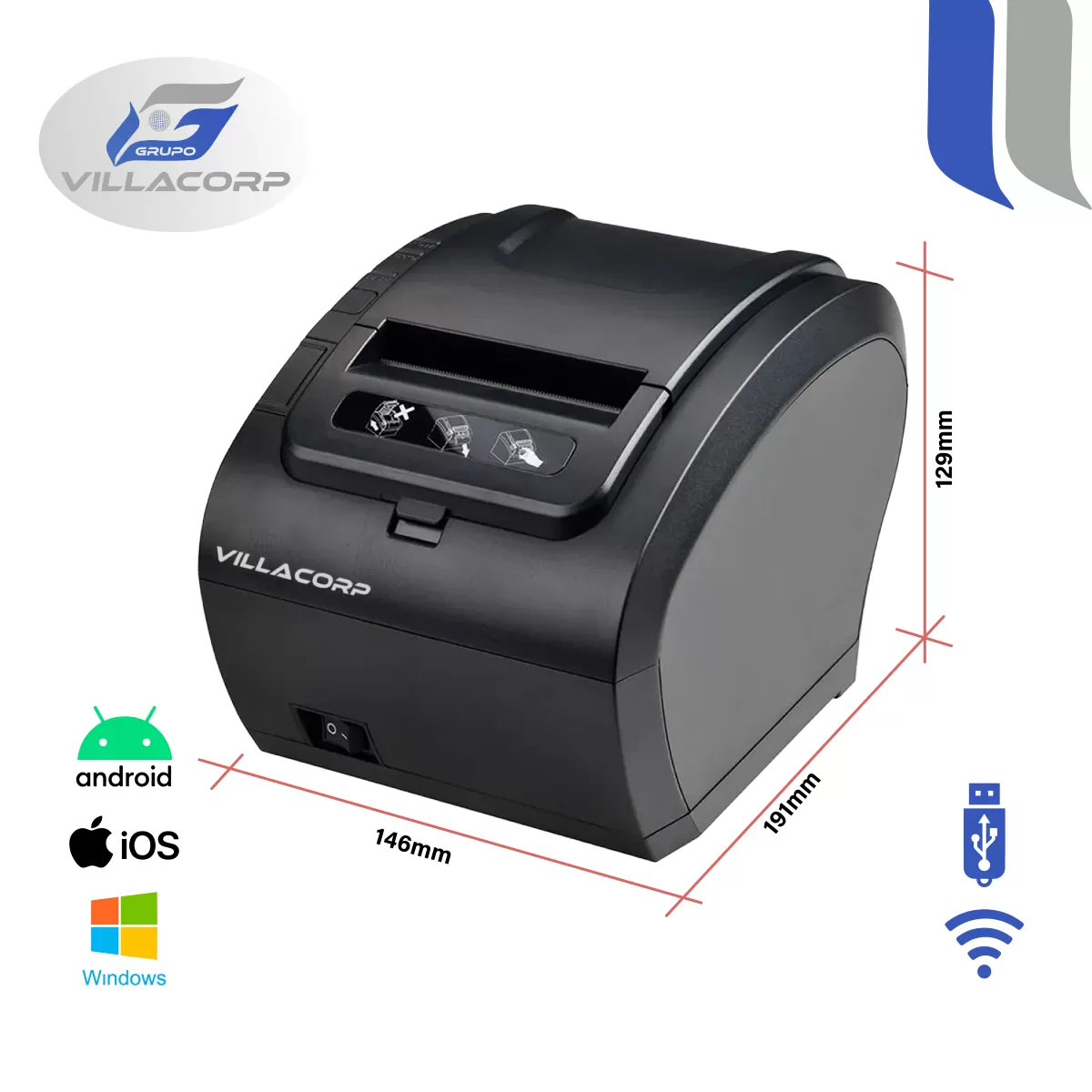 Ticketeras termica 80x80mm - USB + WiFi