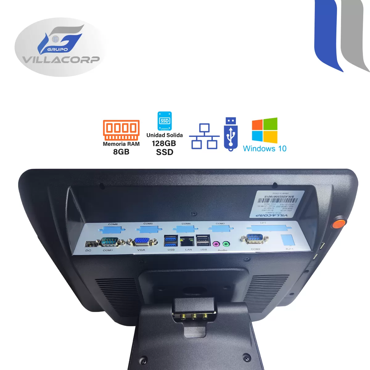 PC J4125 All In One 15" Touch (Táctil) V600 8GB + 128GB SSD