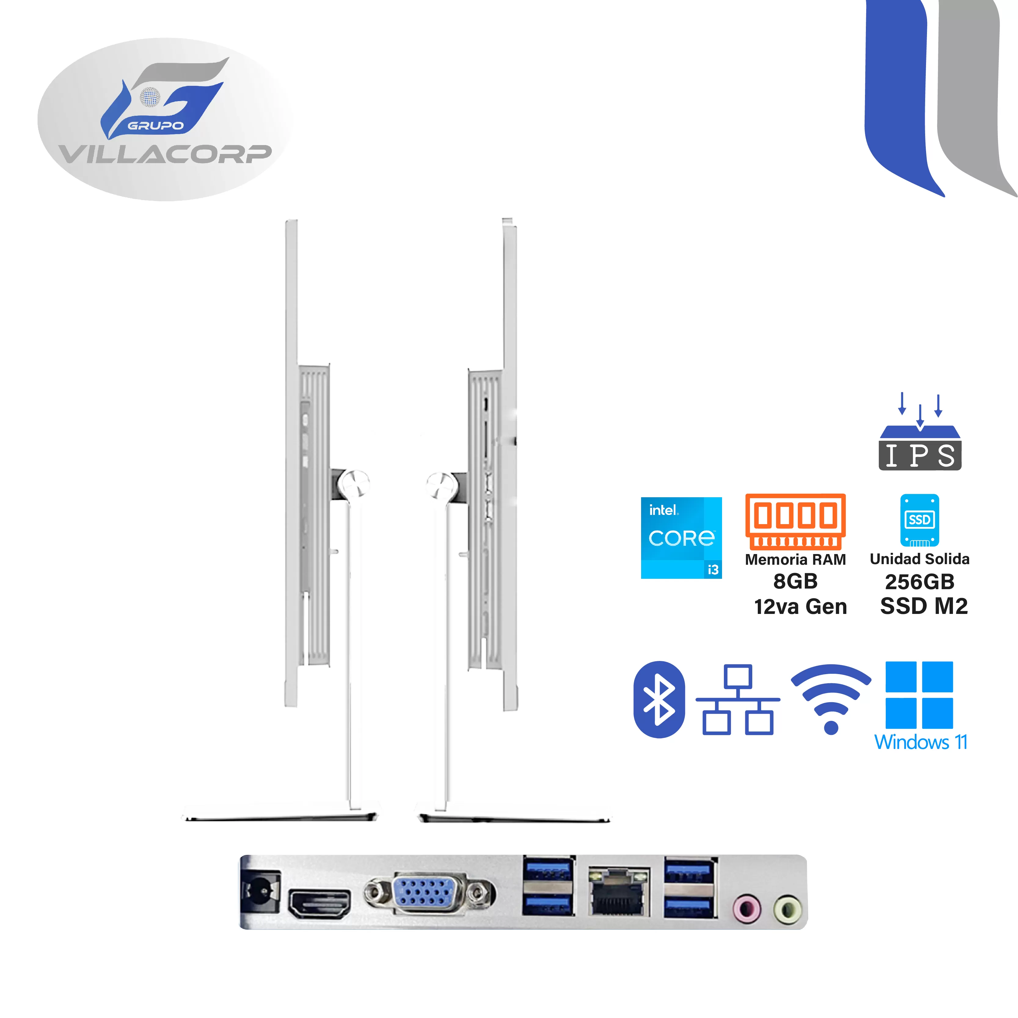 All In One 23.8" Core i3 8GB + 256GB SSD M2 IPS